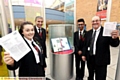 TOP of the class . . . head girl Leah Metcalfe, head teacher Hardial Hayer, head boy Moshin Khan and chair of governors Jim Greenwood
