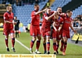 ROCKING . . . Danny Philliskirk celebrates his late equaliser against Coventry City PICTURE by ALAN HOWARTH.