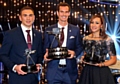 RUNNER-UP . . . rugby star Kevin Sinfield with winner Andy Murray and third-placed Jessica Ennis-Hill