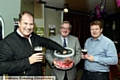 NUMBERS GAME . . . William Lees-Jones, managing director of sponsors JW Lees Brewery, Pennine Cricket League chairman Nigel Tench and vice-chairman Glenn Kershaw, make the draw for the Wood Cup.