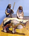 The wood carving of the donkey with the figures of Mary and Joseph