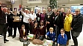 LIFESAVERS . . . Oldham Mayor, Councillor Ateeque Ur-Rehman, presents the defibrillators at Sainsbury’s