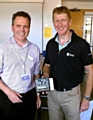 Tim Peake, (right) with John Swinburn of the National Science Learning Centre — and the CD