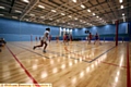 ACTION STATIONS . . . Oldham’s National Premier League side tackle The Blades at Oldham Sports Centre.
