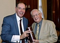 Ken Bennett (right) with Liverpool Press Club secretary Chris Johnson.