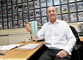 BREW time . . . Dave Whaley back behind his desk with Stripey