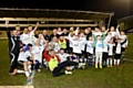 PREMIER PRIZE: Mossley celebrate penalty shoot-out victory over Curzon Ashton.