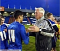 WELL DONE, SON: Academy manager Tony Philliskirk congratulates Athletic youngster Rahul Parmer.