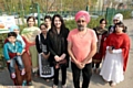 Broadcaster Hardeep Singh Kohli visits the Women’s CHAI Morning group and meets its founder, Najma Khalid (centre left), and (right) chats to Harmeet Chagger-Khan