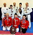 PRIZE TIME . . . Shaw SKF Karate Club members Keith Cockburn (back row, left), Daniel Williamson, Carrie Garner, Ben Walster. Toni Sweetman (middle, left), Mariah Ali. Pauline Jardine (front, left), Luke Walster, Bethanie Jardine.