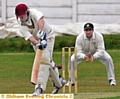 LEGSIDE SHOTS: Royton’s Tony Walsh (above) and Aquib Zulfiqar (right) accumulate runs for their team in the Wood Cup tie at home to Milnrow.