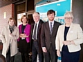 LORD Tom McNally (centre), chairman of the Youth Justice Board with (from the left) Lisa Durkin, the head of the North-West Business Area at the Youth Justice Board, Steph Bolshaw, chief executive of Positive Steps, Paul Axon, head of Youth Justice at Positive Steps, and Dr Gillian Fairfield, chief executive of the Pennine Acute NHS Hospitals Trust