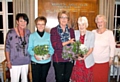 PRIZE TIME . . . Werneth lady captain Kay Broughton (left), Pat Grant, Marianne Pickford, Joyce Beilby and Iris Last.