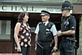 ON the beat: Pam Bailey (Saddleworth Parish Council Clerk), Peter Fahy, PC Mark Clough.
