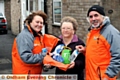 FROM me to you: Ellen Crossley (centre) with Rev Jean Hurlston and Chris Molden