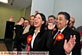 THAT winning feeling . . . Debbie Abrahams celebrates holding the Oldham East and Saddleworth seat for Labour.