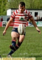 LEWIS PALFREY . . . scored a try and kicked two goals.