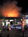 FIREFIGHTERS worked on the blaze in the early hours