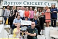 ALL Heart... Teresa Hurst and Steve Nicholls from North-West Ambulance Service with the defibrillator with friends and fundraisers