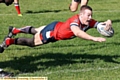 Richard Lepori scores a try for Oldham.