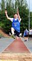 GOLDEN BOY: Year Seven long jump winner Owen Pritchard from Royton and Crompton.