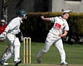 CROSS FIRE . . . bowler Kate, pictured in action for Heywood, is heading Down Under this winter.