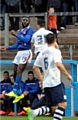 REAL HANDFUL: former Athletic loanee Jabo Ibehre in action for Carlisle against Preston on Tuesday.