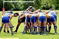 HEAD UP . . . Darren Nixon, of Waterhead Warriors, takes a peek at the back of a scrum. PICTURES by TIM BRADLEY