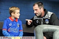 FOUND! Freddie Hulley with manager Darren Kelly in the dugout yesterday. 