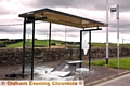 SMASHED: shelter on Oldham road near to Delph crossroads