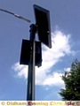 The pole near the Oldham road junction at Denshaw