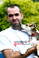 Animal lover Michael Waugh with Dennis, a new arrival at the animal shelter