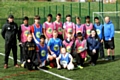 Footballers and coaches at Hathershaw College