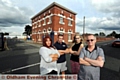 CONCERNED . . . Mersey Road North residents (from left) Samantha Bradshaw, Jamie Bradshaw, Casey Smith and Peter Cramer