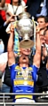 WE DID IT!: Leeds captain Kevin Sinfield holds aloft the Challenge Cup after last year’s victory over Castleford at Wembley.