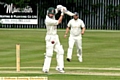 STANDING TALL . . . Crompton professional Josh Tolley gets on his toes during his knock of 65 for Crompton against Heyside. 