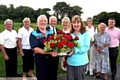 ALL SMILES: the Saddleworth Golf Club Millgate Trophy presentation party - (l-r) runners-up Roy Downing and Sue Booth, winner Vivian Lewis, club president John Moon, lady-captain Pam Tomlinson, winner Lynn Lewis, women’s best gross winner Elaine Clark, Eileen Milne, sponsor for the best gross, and men’s best gross winner Jamie Heywood.