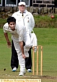 WATCHING OVER YOU . . . umpire John Hughes keeps a close eye on Austerlands seamer Mohammed Irfan. The left-armer has taken 55 wickets so far this season.