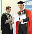 ENGINEERING excellence . . . Dominic (left) receives his ICE award