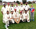 champions!: Friarmere seconds pose with the Division Two shield after victory over South West Manchester.