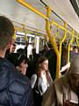 PACKED . . . an Oldham tram during peak times