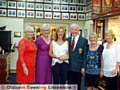 LINE-UP at Saddleworth’s Mr President’s Trophy day, from left: Denise Brown, lady-captain Pam Tomlinson, Julie Ward, president John Moon, Linda Kenworthy and Jean Dervan.
