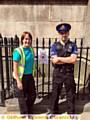 BOOZE patrol . . . Dianne Kenny from the council’s environmental services and PCSO Simon Kazmarski