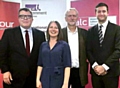 Oldham Council leader Jim McMahon pictured with (from the left) Labour Party deputy leader Tom Watson, Islington councillor Alice Perry and newly-elected Labour Party leader Jeremy Corbyn