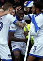 FREDDIE Ladapo is mobbed after his goal against Gillingham