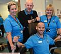 THE OCL team, back, from left, Jo Parry, Jason Bailey, Jackie Hanley. Seated, Patrick Wolstenholme. Not on photograph, Stuart Cheetham