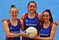 WORLD SIGHTS . . . Gabriella Marshall (left), Amy Clinton and and Iona Darroch