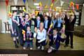 Olympic Gold Medalist Nicola White visits Dr Kershaw's Hospice, Oldham. Pictured here with children from local schools who came to welcome her.
