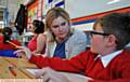 EDUCATION Secretary Justine Greening at Oasis Academy Limeside yesterday 