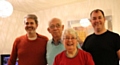 FAMILY MAN . . . George Burston (second left) with sons Nigel and Chris and wife Joy